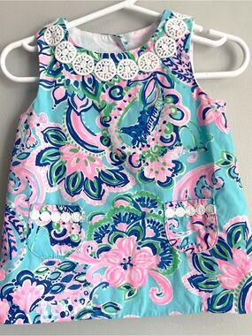 Lilly Pulitzer sleeveless shift dress baby girl size 6-12 months vacation